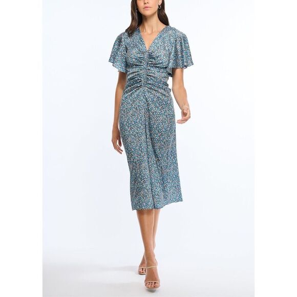 Shoshanna Kailyn Dress In Floral Sky Multi Size 6 - Picture 1 of 11